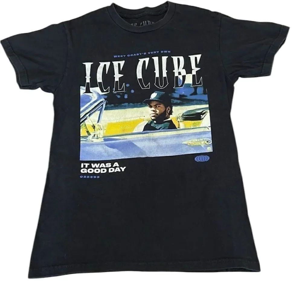 Ice Cube black concert T-shirt sz S some cracking on silk screen GUC